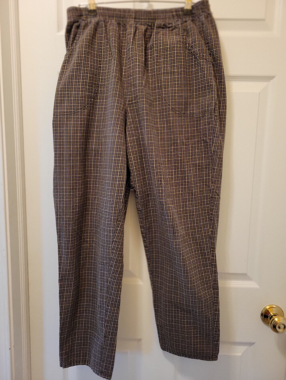 Womens Sz. 14P Pull On Plaid Pants